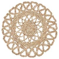 Set de table rond fait main en tissage naturel bohème, diamètre 400 mm