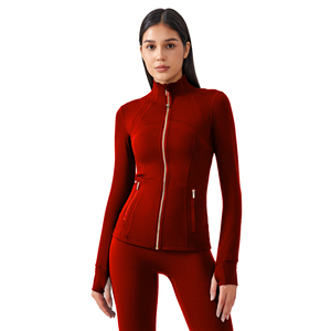 Conjunto Deportivo Personalizado para Mujer Talla Grande, Color Sólido, Transpirable, de Secado Rápido, Ligero, Amarillo, para Gimnasio, Fitness, Yoga, con Chaqueta con Cremallera - Product Image 3