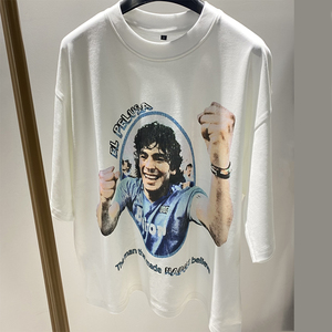 T-shirt Homme Col V 100% Coton Écologique Respirant Anti-boulochage Séchage Rapide Style Wasteland Lavé Coupe Oversize Manches Courtes - Product Image 1