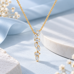 Collar con Colgante de Diamante Cultivado en Laboratorio en Forma de Gota de Pera, Oro de 14K, Color D-E, Incoloro, Solitario, para Compromiso, Boda, Fiesta, Regalo de Lujo - Product Image 1