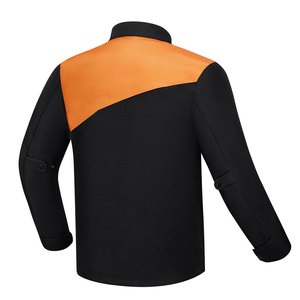 Blouson de moto imprimé noir et orange pour homme, élégant, toutes saisons, protection intégrale, style unique, vente en gros - Product Image 4