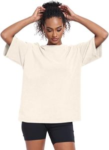 Women's Washed Vintage Oversized T-Shirt Casual Baggy Streetwear Boyfriend Tee Workout Short Sleeve Heavyweight Cotton Tops - Product Image 2