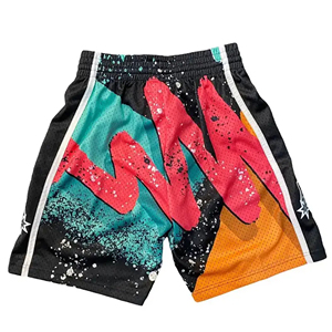 Pantalones cortos de malla para hombre, nuevos, elegantes, personalizados, con estampado por sublimación, cintura flexible, 100% poliéster, cortavientos, para gimnasio. - Product Image 6
