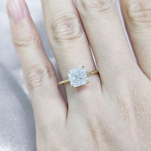 Anillo de Compromiso Unisex con Diamante Cultivado en Laboratorio, Chapado en Oro de 14K, Corte Redondo, Estilo Clásico, Certificado IGI, AMBER JEWELS - Product Image 1