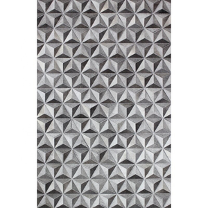 Modern Geometric Pattern Area Rug Rectangle Non-Slip Flat <b>Pile</b> PVC Backing Living Room Decor - Product Image 1