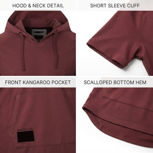 Sweat à capuche à manches courtes pour homme, tissu doux au toucher, respirant, col à capuche, couleur unie, streetwear, sweat à capuche à manches courtes personnalisé pour homme - Product Image 5