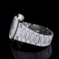 Montre unisexe haut de gamme en acier inoxydable, couleur or rose, sertie de diamants, mouvement mécanique ETA, résistance à l'eau 3 ATM