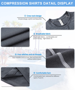 Meilleure qualité, prix abordable : Rashguard respirant pour adulte en Spandex et Polyester, idéal pour la gym, le fitness et le MMA - Product Image 4