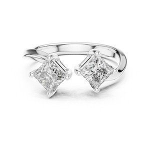 Bague de qualité supérieure en or massif 14 carats avec diamant de laboratoire taille princesse 1 carat, bijou raffiné au design solitaire élégant - Product Image 6