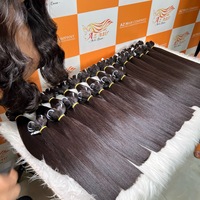 Cabello Humano Natural Liso de Primera Calidad, Color Natural, Sedoso, Vietnamita, de un Solo Donante, Virgen, con Doble Trama a Máquina