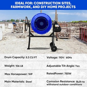 Bétonnière électrique HP, 750W, portable, avec support et roues, pour stuc, mortier, semences - Product Image 5