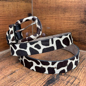 Cinturón de Piel Hecha a Mano con Estampado de Animales para Mujer, Cinturón Occidental Hecho a Mano de Cuero Auténtico 100%, Estilo Bohemio, Hebilla de Cinturón para Jeans - Product Image 3