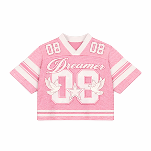 Camiseta de Fútbol Americano Retro de Malla de Poliéster Personalizada OEM, Estilo Oversize, Ajuste Holgado, Ropa Urbana, Marca Privada, Venta Caliente - Product Image 3