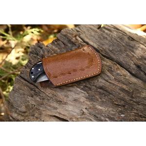 Cuchillo Plegable Personalizado de Acero Damasco Inoxidable con Punta Caída, Mango de Madera Roja, Grosor de Hoja Personalizado, DIY, OEM, para Caza, Cuchillo de Bolsillo - Product Image 4