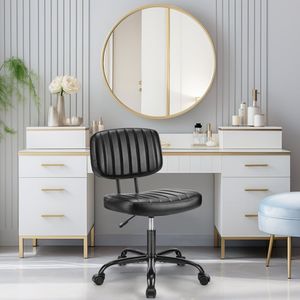 Chaise de bureau de direction avec support lombaire, chaise de travail pivotante à hauteur réglable, noire - Product Image 1