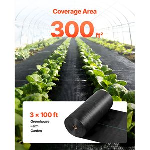 Heavy Duty 3x100FT 5oz Landscape <b>Fabric</b> Woven Garden <b>Netting</b> Weeds Barrier C-Blocker Weed Barrier <b>Fabric</b> for Landscape Use - Product Image 3