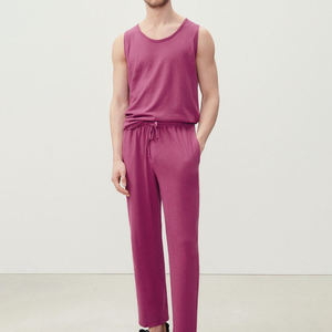 Men's Solid Color Sleeveless Tank <b>Top</b> O-Neck Knitted Casual Wear - Product Image 2