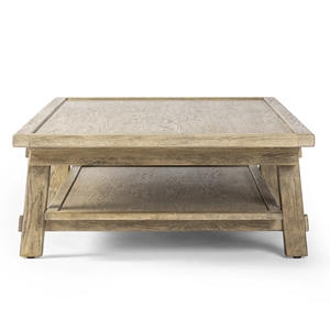 Mesa de centro moderna de madera de teca maciza, forma rectangular, estilo vintage, 4 patas, color marrón claro, para sala de estar. - Product Image 4