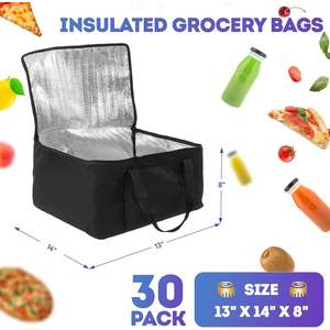 Sacs isothermes de courses Blak robustes 13' x 14' x 8' – Lot de 30 sacs de livraison alimentaire isothermes 13x14x8 - Product Image 2