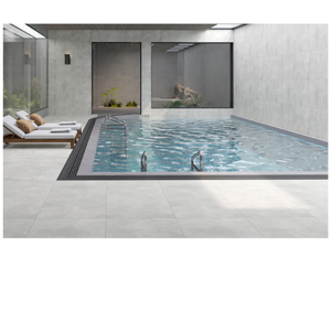 Carreaux en porcelaine effet béton gris clair 600x1200 finition mate effet pierre pour sol et mur, imperméables, intérieur et extérieur - Product Image 3