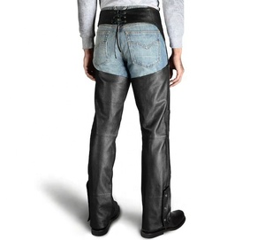 Men's Biker Distressed Leather <b>Chaps</b> American Motorcycle Riding Tall Plus Size Leather Wears for Hogs Riders Auto Racing Wears - Product Image 3