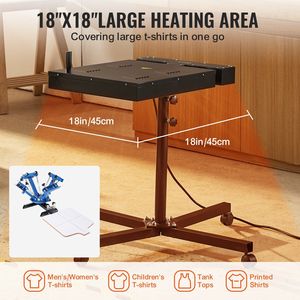 Essiccatore Flash Elettrico da 2000W con Scatola di Controllo, 18x18 Pollici, per Serigrafia Professionale, Regolabile in Altezza - Product Image 3