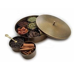Design Metal Masala <b>Box</b> Spice <b>Box</b> With Seven Container For Kitchen And Spice Storage Container - Product Image 1