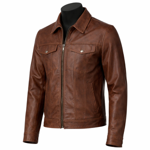 Veste en cuir personnalisée pour homme, tissu durable, coutures robustes, coupe confortable, texture douce, vêtements de moto, veste de motard, cuir véritable - Product Image 3
