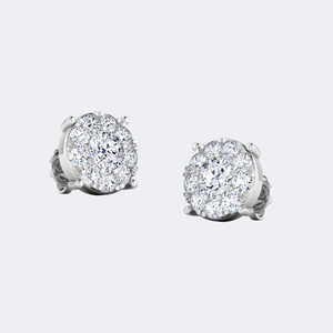 ชุดต่างหูง่ามทรงมนประดับเพชรทรงกลม1.60สวยงาม - Product Image 2