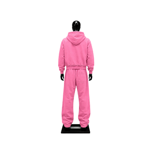 Conjunto Deportivo Rosa con Estrellas Bordadas para Mujer, Sudadera con Cremallera Personalizada y Pantalones Jogger, Ropa Deportiva Casual, Proveedor Mayorista OEM - Product Image 2