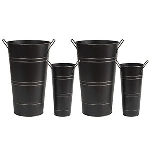 Seau de rangement multifonctionnel tendance en fer galvanisé chromé style ferme vintage pour pot de fleurs et vase - Product Image 2