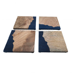 El más nuevo diseño de Beest, resina epoxi de madera de mango, Juego de 4 Uds., posavasos de madera cuadrado, soporte de madera, artesanías de calidad, espacios en blanco de cocina - Product Image 6
