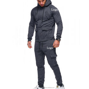 เสื้อแจ็กเก็ตมีฮู้ดแบบกำหนดเอง2020ใหม่ชุดวอร์มลำลองสำหรับผู้ชายชุดออกกำลังกายขายส่ง - Product Image 6