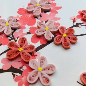 Tarjeta de quilling de papel rosa con diseño de flor de cerezo Sakura, tarjeta hecha a mano con sobre, tarjeta de felicitación especial para regalos - Product Image 2