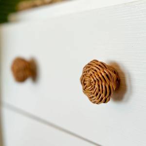 Poignée de porte en bois, accessoires pour armoires, excellent choix, bouton en rotin tressé, poignée de porte de haute qualité - Product Image 4