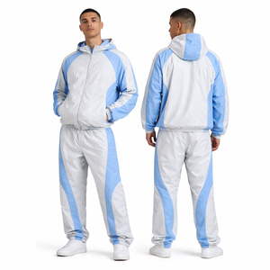 Custom Made Winter Printed Men's Windbreaker Tracksuit 100% Nylon/Polyester Hooded Fleece Windproof Comfortable Sportswear - Product Image 2