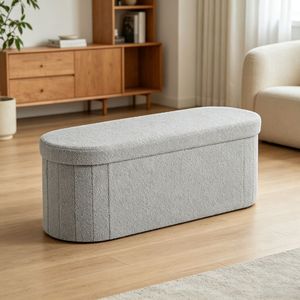 Modern MDF Storage <b>Ottoman</b> <b>Stool</b> with Foldable Design and Non-Slip Feature for Bedroom Apartment Hospital or Hotel Use - Product Image 4
