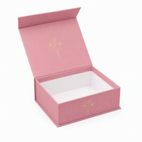 Boîte à couvercle magnétique rose avec motif floral doré pour emballage cadeau de luxe, vente en gros, personnalisation OEM, usine