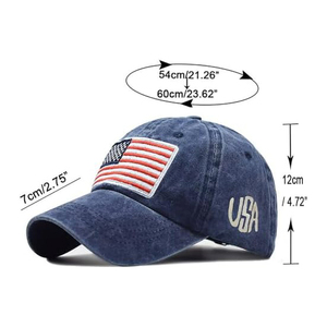 Gorra de Béisbol de Mezclilla Bordada con la Bandera de EE. UU., Unisex, Ajustable, de 6 Paneles, Estilo Casual de Algodón para Adultos - Product Image 6