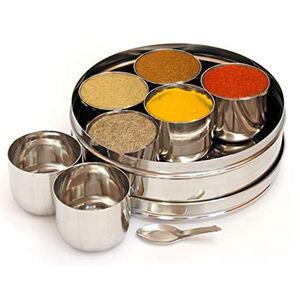 Custom Made Stainless Steel Spice <b>Box</b> Metal Seasoning Organizer <b>Herb</b> Tool Storage with Lid and Spoon - Product Image 6