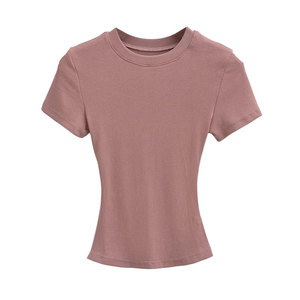 Trendy Women's Solid Color Short Sleeve Top Quick Dry Casual Tee Flexible Fabric Quick Dry Tshirt - Product Image 2
