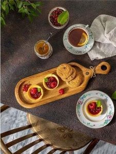 Plateau de service rond en bois massif fait main, jetable, avec poignée et motif sculpté, pour la maison, les mariages, les fêtes, la décoration de cuisine, ou comme cadeau - Product Image 4