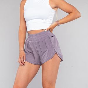 Shorts de course taille mi-haute pour femme en Spandex/Polyester écologique, séchage rapide, légers, respirants, pour la gym, l'entraînement et le fitness - Product Image 6