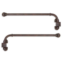 Tringle à rideaux pivotante en fer massif forgé à la main, longueur personnalisable, écologique, robuste - Chaman India pour la maison et le bureau