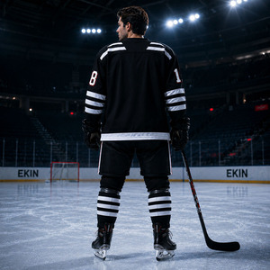 Maillot de football personnalisé Ekin Impex, rayures bleues et blanches classiques, équipe allemande, respirant, anti-humidité, entièrement sublimé - Product Image 4