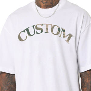 Plus Size Casual Digital Print Logo Streetwear Blank Solid Short Sleeve T-<b>Shirt</b> 180 GSM Heavyweight Plain Dyed 100% Cotton - Product Image 1