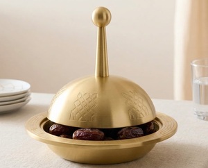 ชามเสิร์ฟผลไม้แห้งทรงโดมฝาปิด งานแฮนด์เมด ขัดเงาอย่างดี สำหรับใส่ผลไม้แห้ง คัจจูร์ และช็อกโกแลต จากไวท์รอยัลส์ - Product Image 1