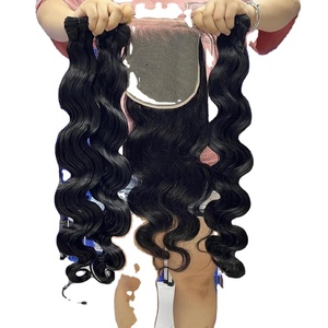 100% Raw Vietnamese European Remy <b>Extensions</b> <b>Tip</b> Tape Ins Single Donor Bundle Body Wavy for Machine Double Weft Taka - Product Image 3