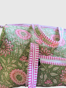 Bolsa de Viaje de Corduroy con Estampado de Palmeras Verdes, Bolsa de Lona de Gran Capacidad, Bolsa de Mano de Algodón - Product Image 5