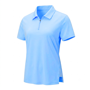 Chemises pour femmes en coton uni, style vintage, pour le travail et les affaires, coupe droite, col montant, infroissable, qui sculpte le corps, douce - Product Image 3